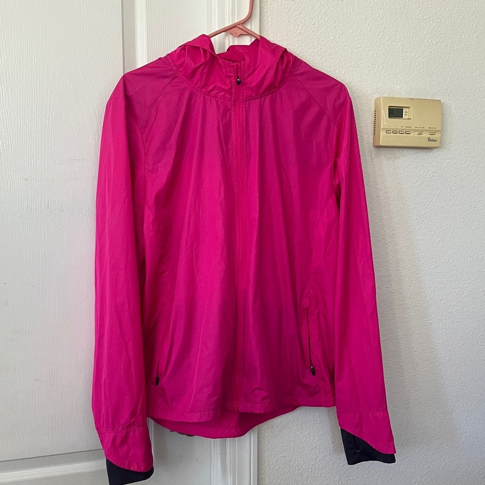 Danskin Now Bright Pink Lightweight Hooded Windbreaker Size 2XL